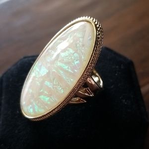 Gold Ring with Iridescent Stone!